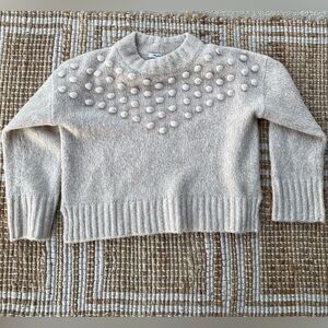 Madewell Oatmeal Bobble Knit Sweater Small Wool Blend Crewneck boho